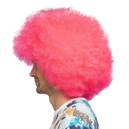 Feestbazaar Pruik Sugar Neonroze UV