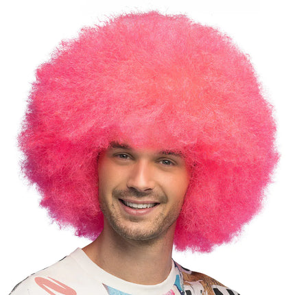 Feestbazaar Pruik Sugar Neonroze UV