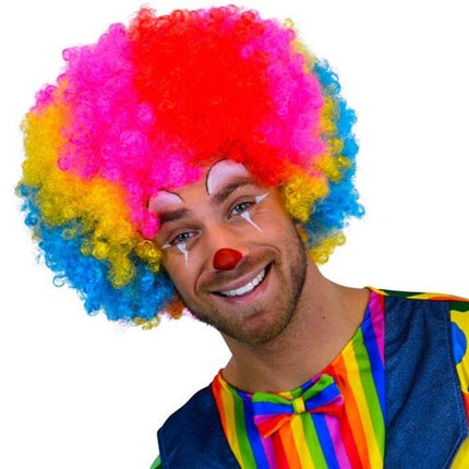 Feestbazaar Pruik Super Afro Rainbow