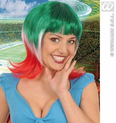 Feestbazaar Pruik Supporter Italie vrouw