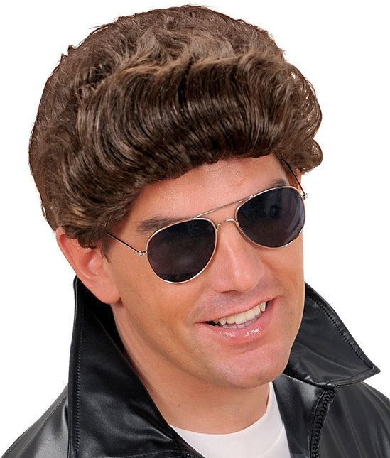 Feestbazaar Pruik T-Birds Bruin