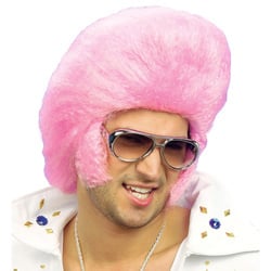 Feestbazaar Pruik The King roze