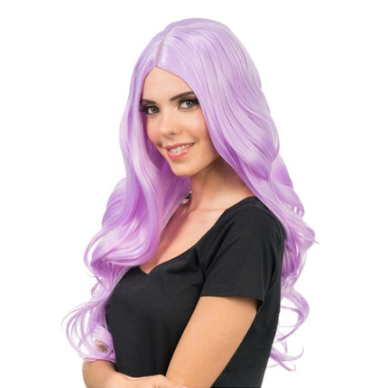 Feestbazaar Pruik Wavy Lila (66cm)