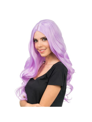 Feestbazaar Pruik Wavy Lila (66cm)