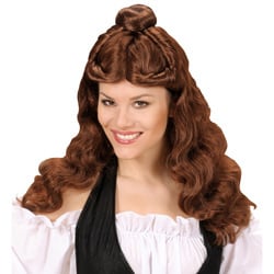 Feestbazaar Pruik Western Belle bruin