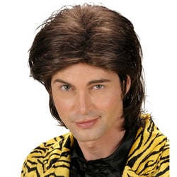 Feestbazaar Pruik wetlook bruin man