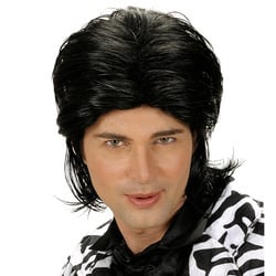 Feestbazaar Pruik wetlook zwart man