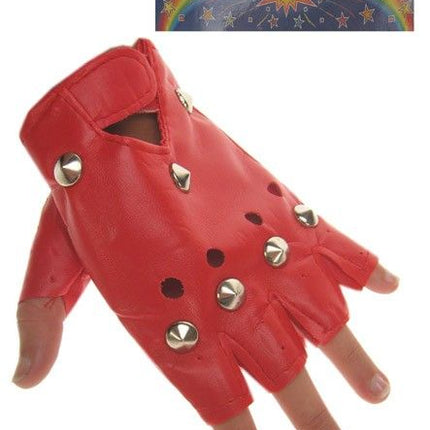 Feestbazaar Punk handschoenen rood