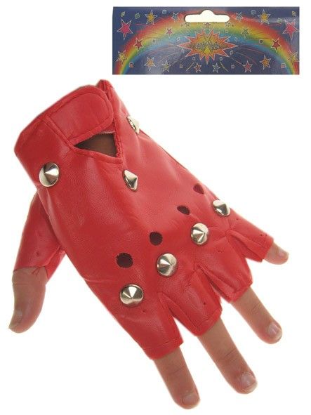 Feestbazaar Punk handschoenen rood