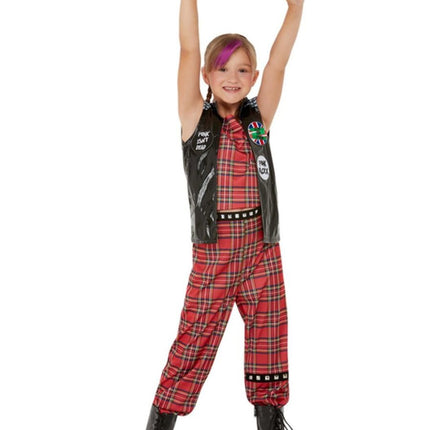Feestbazaar Punk Rocker Kostuum Meisje Tartan