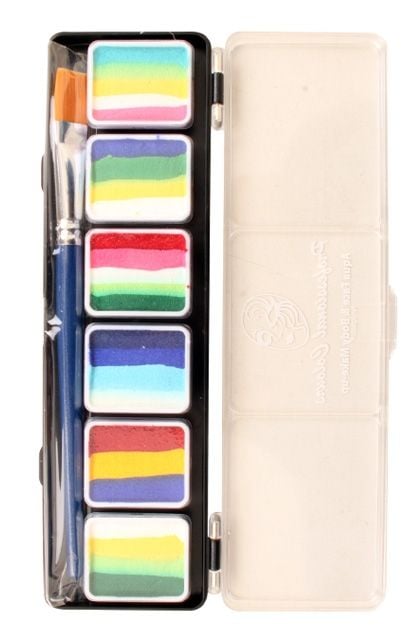 Feestbazaar PXP aqua schminkpallet vierkant splitcake type E 6x6 gr