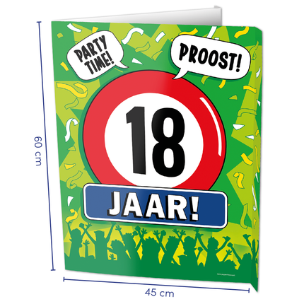 Feestbazaar Raambord 18 Jaar Verjaardag (60x45cm)