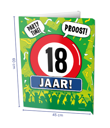 Feestbazaar Raambord 18 Jaar Verjaardag (60x45cm)