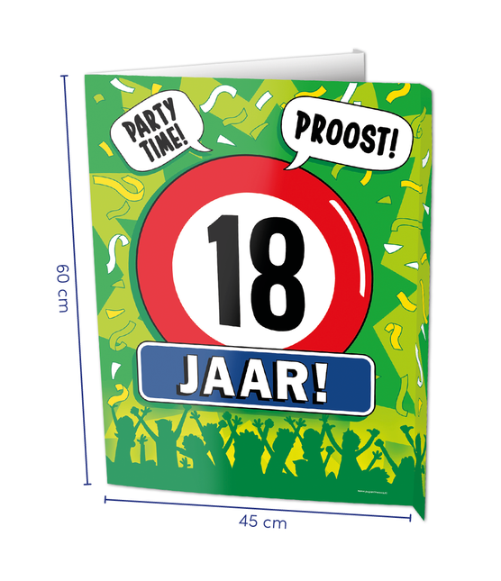 Feestbazaar Raambord 18 Jaar Verjaardag (60x45cm)
