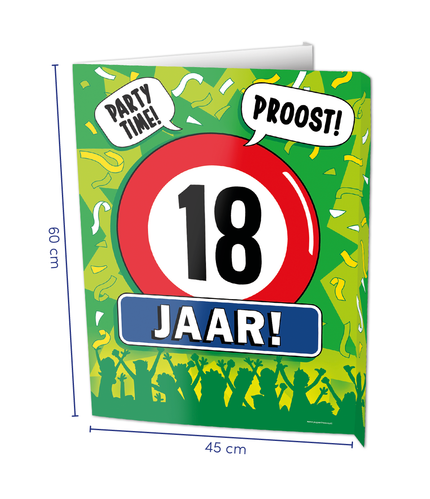 Feestbazaar Raambord 18 Jaar Verjaardag (60x45cm)