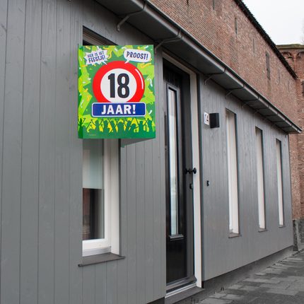 Feestbazaar Raambord 18 Jaar Verjaardag (60x45cm)