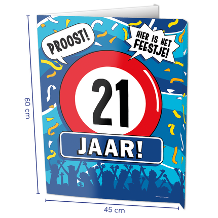 Feestbazaar Raambord 21 jaar Verjaardag (60x45cm)