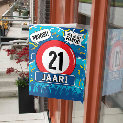 Feestbazaar Raambord 21 jaar Verjaardag (60x45cm)
