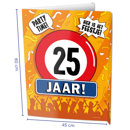 Feestbazaar Raambord 25 Jaar Verjaardag (60x45cm)