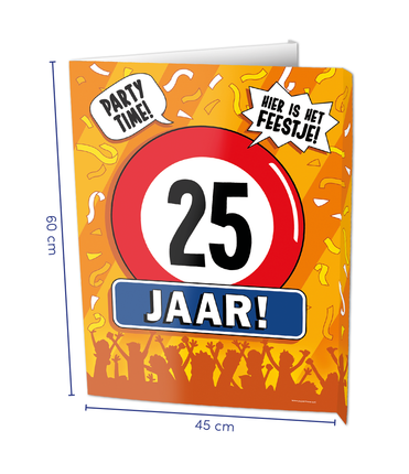 Feestbazaar Raambord 25 Jaar Verjaardag (60x45cm)