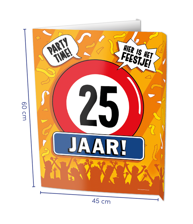 Feestbazaar Raambord 25 Jaar Verjaardag (60x45cm)