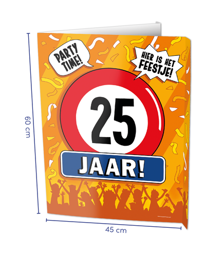 Feestbazaar Raambord 25 Jaar Verjaardag (60x45cm)