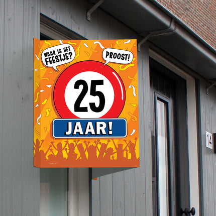Feestbazaar Raambord 25 Jaar Verjaardag (60x45cm)