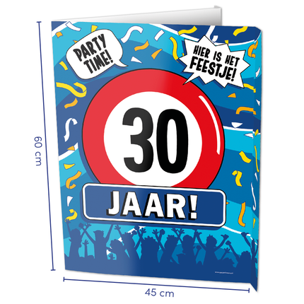Feestbazaar Raambord 30 Jaar Verjaardag (60x45cm)