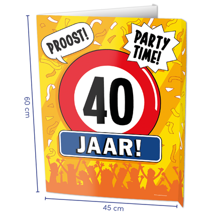 Feestbazaar Raambord 40 Jaar Verjaardag (60x45cm)