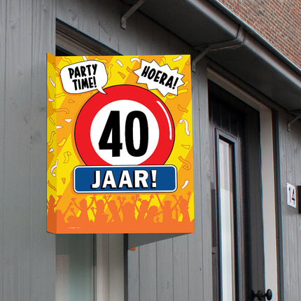 Feestbazaar Raambord 40 Jaar Verjaardag (60x45cm)