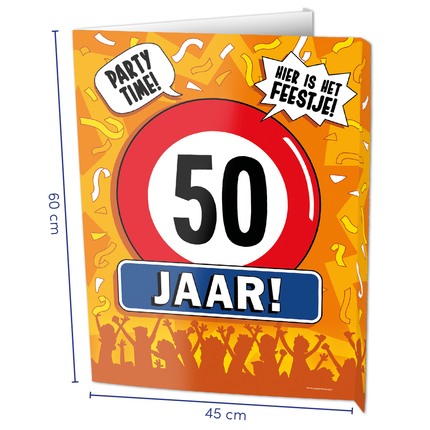 Feestbazaar Raambord 50 Jaar Verjaardag (60x45cm)