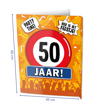 Feestbazaar Raambord 50 Jaar Verjaardag (60x45cm)