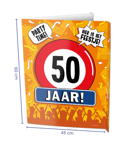 Feestbazaar Raambord 50 Jaar Verjaardag (60x45cm)