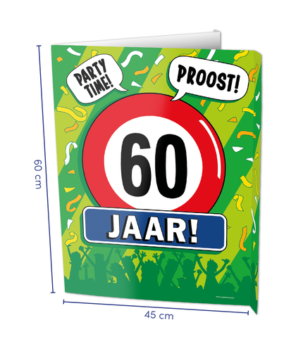 Feestbazaar Raambord 60 Jaar Verjaardag (60x45cm)