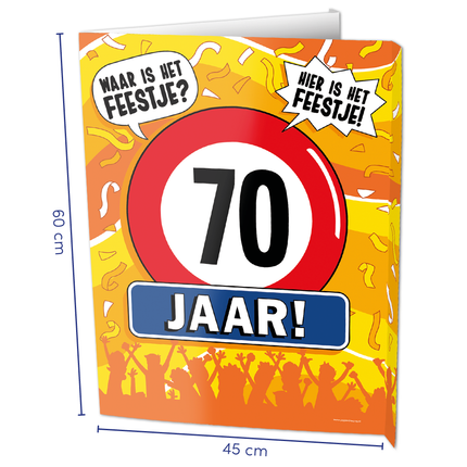 Feestbazaar Raambord 70 Jaar Verjaardag (60x45cm)