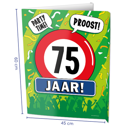 Feestbazaar Raambord 75 Jaar Verjaardag (60x45cm)