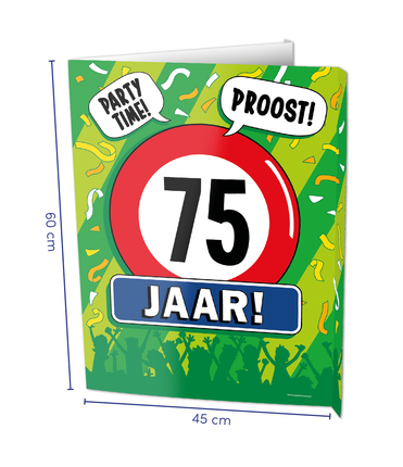 Feestbazaar Raambord 75 Jaar Verjaardag (60x45cm)