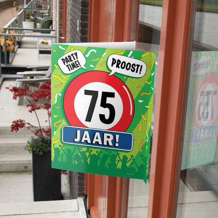 Feestbazaar Raambord 75 Jaar Verjaardag (60x45cm)