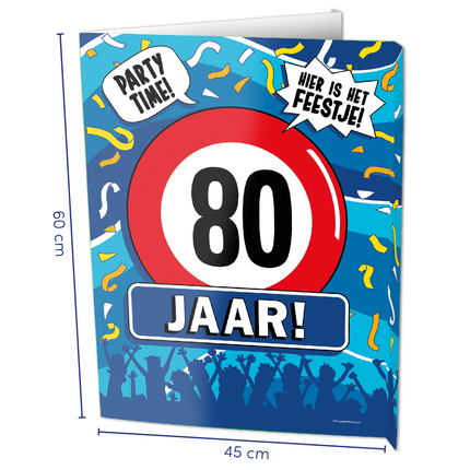 Feestbazaar Raambord 80 Jaar Verjaardag (60x45cm)