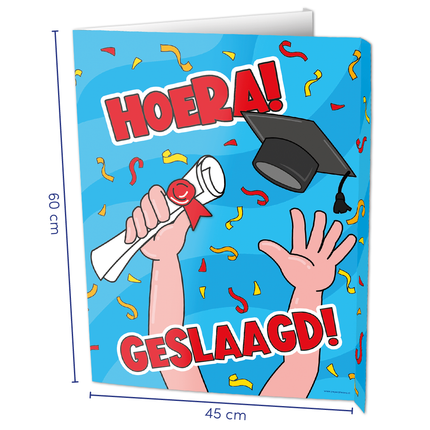 Feestbazaar Raambord Hoera Geslaagd (60x45cm)