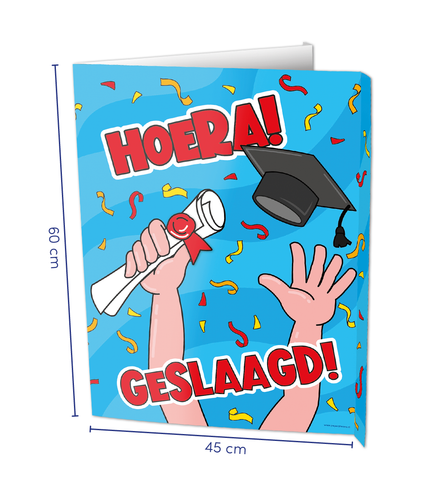 Feestbazaar Raambord Hoera Geslaagd (60x45cm)