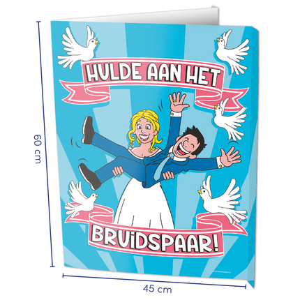 Feestbazaar Raambord Hulde Aan Het Bruidspaar (60x45cm)