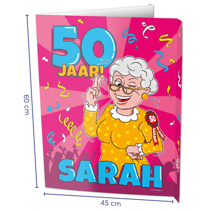 Feestbazaar Raambord Sarah 50 Jaar Verjaardag (60x45cm)