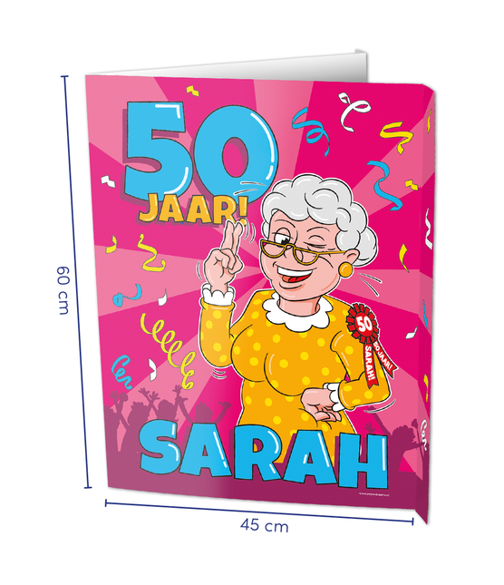 Feestbazaar Raambord Sarah 50 Jaar Verjaardag (60x45cm)