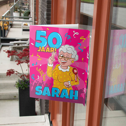Feestbazaar Raambord Sarah 50 Jaar Verjaardag (60x45cm)