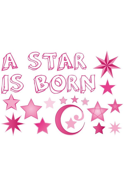 Feestbazaar Raamsticker geboorte a star is born roze meisjes