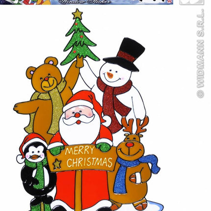 Feestbazaar Raamsticker kerstfeest 40cm