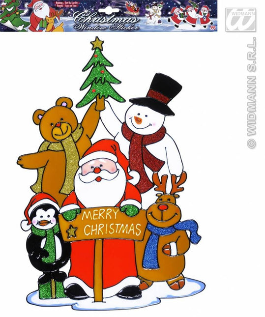 Feestbazaar Raamsticker kerstfeest 40cm
