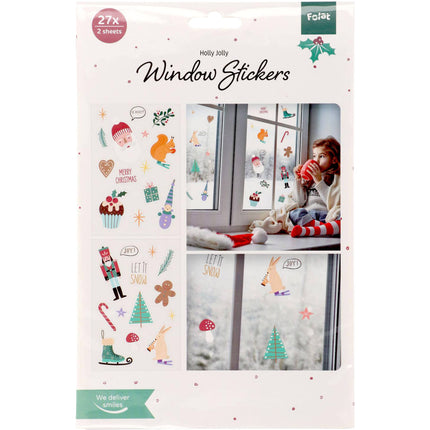Feestbazaar Raamstickers Kerstsymbolen Holly Jolly (27st)