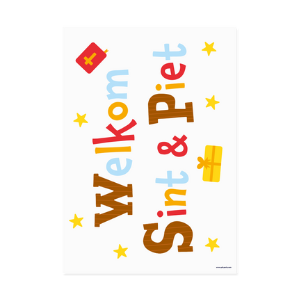 Feestbazaar Raamstickers Sint & Piet Cartoon Vigo